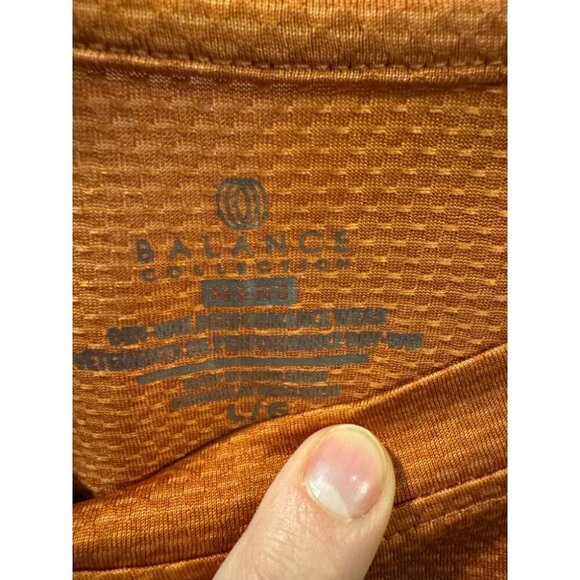 Balance Collection Active T-Shirt Men Large Orange Performance Dry-Wik Pullover - Picture 4 of 7